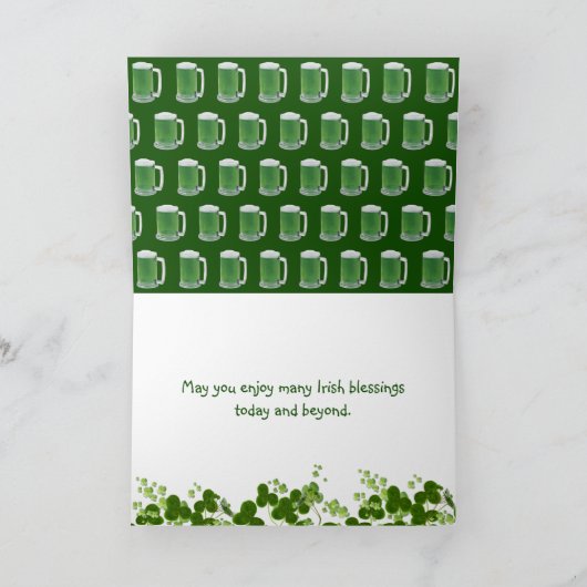 Saint Patrick's Day Lucky Clover Kaart (Binnen)