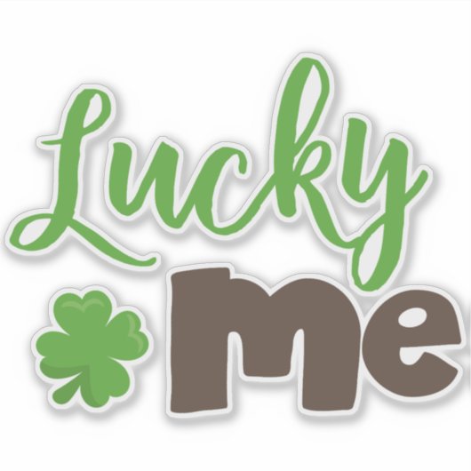 Saint Patrick's Day, Lucky Clovers, Lucky Me Sticker (Voorkant)