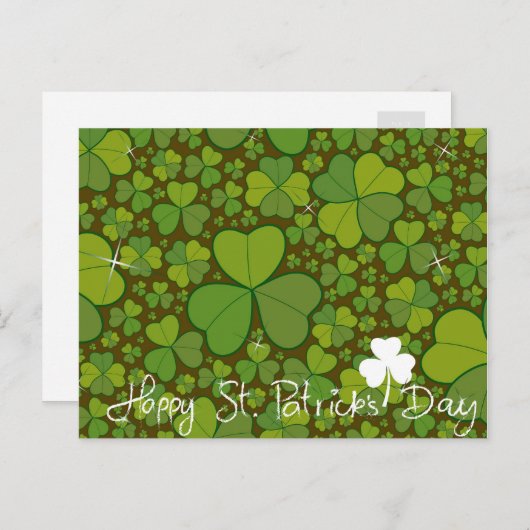 Saint Patrick's Day Lucky Clovers Shamrock Irish Briefkaart (Voorkant / Achterkant)