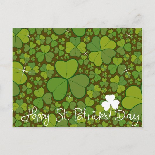 Saint Patrick's Day Lucky Clovers Shamrock Irish Briefkaart (Voorkant)
