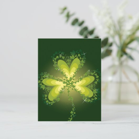 Saint Patrick's Day Lucky Clovers Shamrock Irish Briefkaart (Staand voorkant)