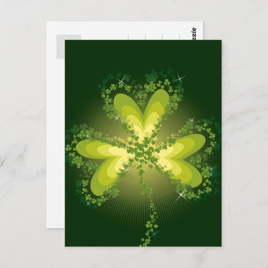Saint Patrick's Day Lucky Clovers Shamrock Irish Briefkaart (Voorkant / Achterkant)