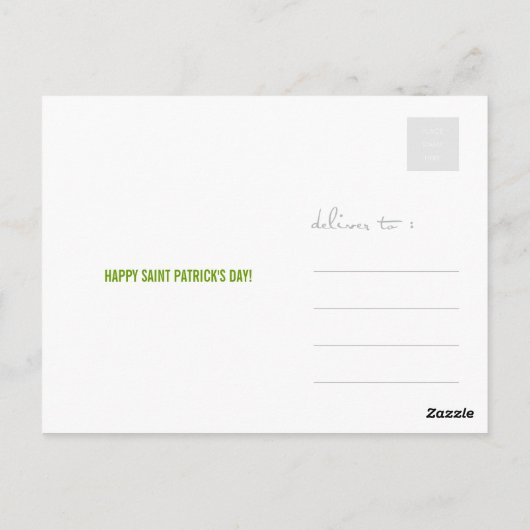 Saint Patrick's Day Lucky Clovers Shamrock Irish Briefkaart (Achterkant)