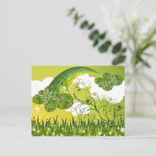 Saint Patrick's Day Lucky Clovers Shamrock Irish Briefkaart (Staand voorkant)