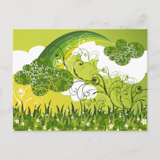 Saint Patrick's Day Lucky Clovers Shamrock Irish Briefkaart (Voorkant)