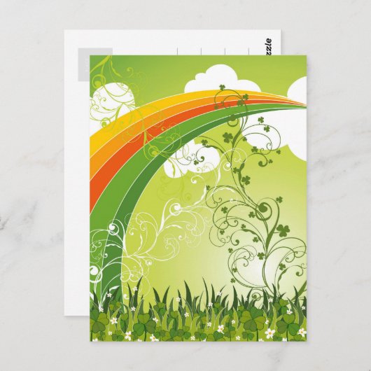 Saint Patrick's Day Lucky Clovers Shamrock Irish Briefkaart (Voorkant / Achterkant)