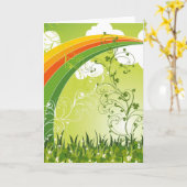 Saint Patrick's Day Lucky Clovers Shamrock Irish Kaart (Gele Bloem)