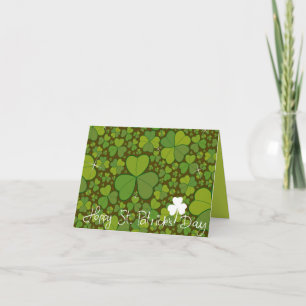 Saint Patrick's Day Lucky Clovers Shamrock Irish Kaart