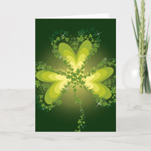 Saint Patrick's Day Lucky Clovers Shamrock Irish Kaart (Voorkant)