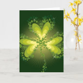 Saint Patrick's Day Lucky Clovers Shamrock Irish Kaart (Gele Bloem)