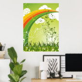 Saint Patrick's Day Lucky Clovers Shamrock Irish Poster (Thuiskantoor)