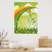 Saint Patrick's Day Lucky Clovers Shamrock Irish Poster (Keuken)