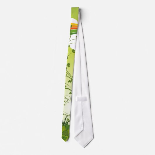 Saint Patrick's Day Lucky Clovers Shamrock Irish Stropdas (Achterkant)