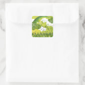 Saint Patrick's Day Lucky Clovers Shamrock Irish Vierkante Sticker (Tas)