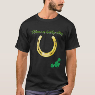 Saint Patrick's Day Lucky Gold Hoefijzer Green Sha T-shirt