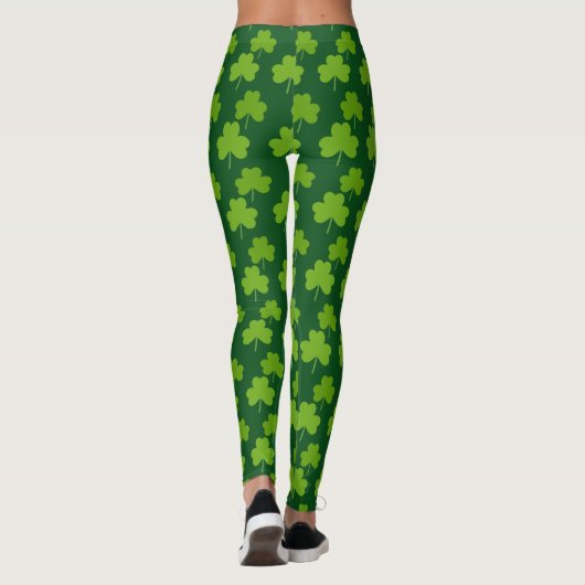 Saint Patrick's Day Lucky Green Shamrock Clover Leggings (Achterkant)