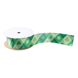Saint Patrick's Day Lucky Green Shamrock Clover Satijnen Lint