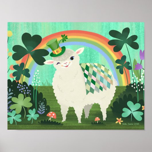 Saint Patrick's Day Lucky Lamb Art Print (Voorkant)