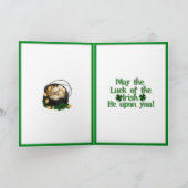 Saint Patrick's Day Lucky Meerkat Shamrock Lijst Kaart (Binnen)
