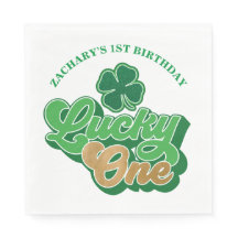 Saint Patrick's Day Lucky One Birthday Paper Napki