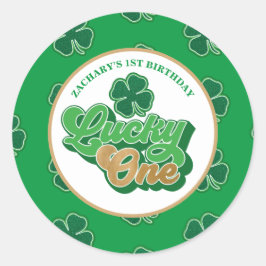 Saint Patrick's Day Lucky One First Birthday Stick Ronde Sticker