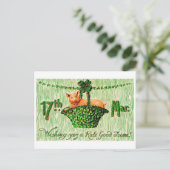 Saint Patrick's Day Lucky Pig,  Briefkaart (Staand voorkant)