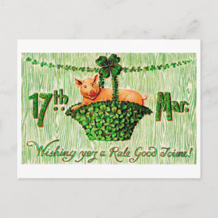 Saint Patrick's Day Lucky Pig,  Briefkaart