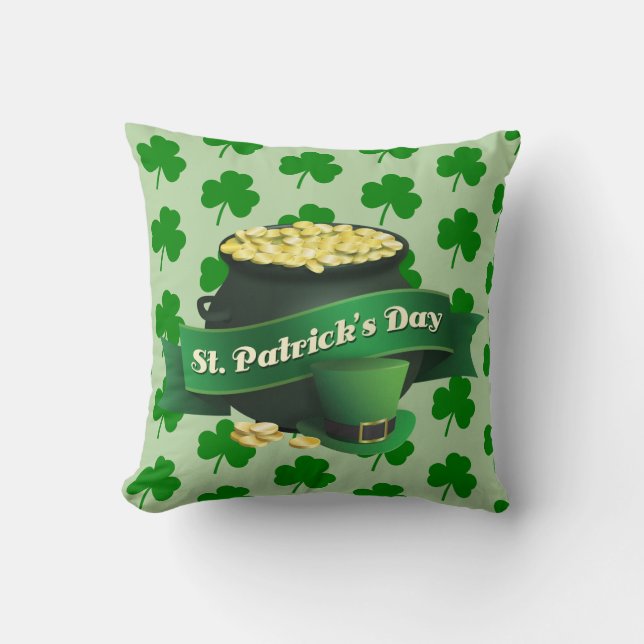 Saint Patrick's Day Lucky Pot of Gold Kussen (Voorkant)
