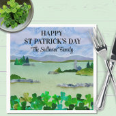 Saint Patrick's Day Lucky Shamrock Custom Name Servet