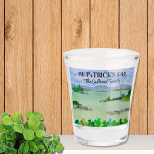 Saint Patrick's Day Lucky Shamrock Custom Name Shot Glas