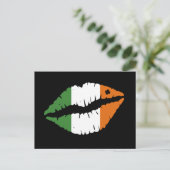 Saint Patrick's Day Lucky Shamrock Lips Irish Briefkaart (Staand voorkant)
