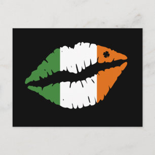 Saint Patrick's Day Lucky Shamrock Lips Irish Briefkaart
