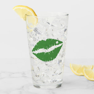 Saint Patrick's Day Lucky Shamrock Lips Irish Glas