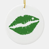 Saint Patrick's Day Lucky Shamrock Lips Irish Keramisch Ornament (Voorkant)