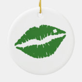 Saint Patrick's Day Lucky Shamrock Lips Irish Keramisch Ornament (Achterkant)