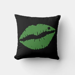 Saint Patrick's Day Lucky Shamrock Lips Irish Kussen