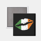 Saint Patrick's Day Lucky Shamrock Lips Irish Magneet (Voorkant / Achterkant)