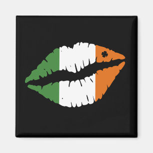 Saint Patrick's Day Lucky Shamrock Lips Irish Magneet