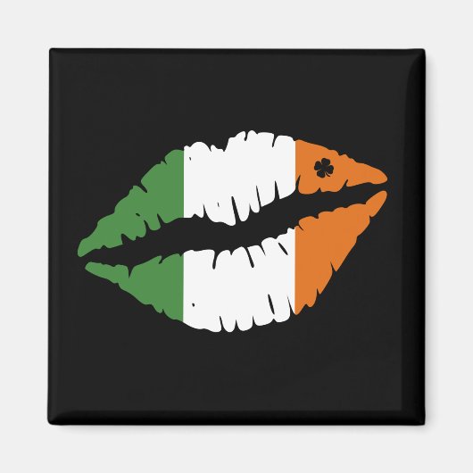 Saint Patrick's Day Lucky Shamrock Lips Irish Magneet (Voorkant)
