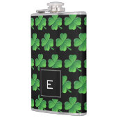 Saint Patricks Day Lucky Shamrock Pattern Monogram Heupfles (Links)