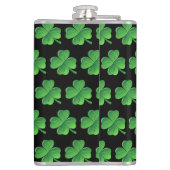 Saint Patricks Day Lucky Shamrock Pattern Monogram Heupfles (Achterkant)