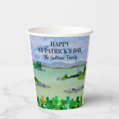 Saint Patrick's Day Lucky Shamrock Personalized Papieren Bekers (Achterkant)