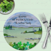 Saint Patrick's Day Lucky Shamrock Personalized Papieren Bordje