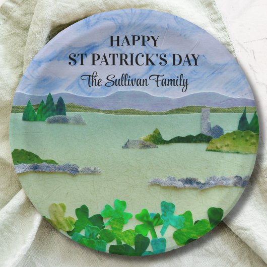 Saint Patrick's Day Lucky Shamrock Personalized Papieren Bordje