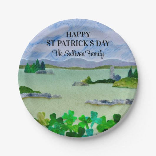 Saint Patrick's Day Lucky Shamrock Personalized Papieren Bordje (Voorkant)