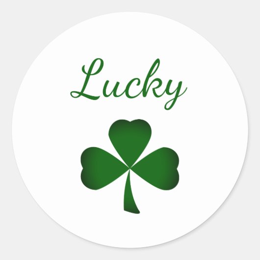 Saint Patrick's Day Lucky Shamrock Ronde Sticker (Voorkant)