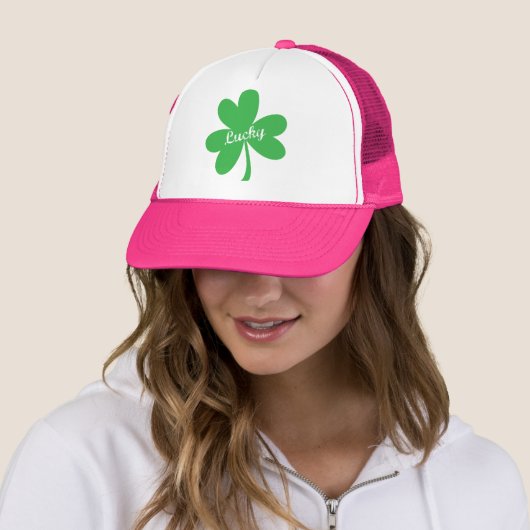 Saint Patrick's Day Lucky Shamrock Trucker Pet (In situ)