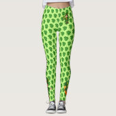 Saint Patrick's Day Lucky Shamrocks Green Leggings (Voorkant)