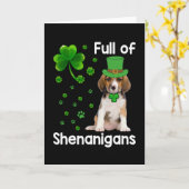 Saint Patrick's Day Lucky Shenanigan Beagle Dog Kaart (Gele Bloem)