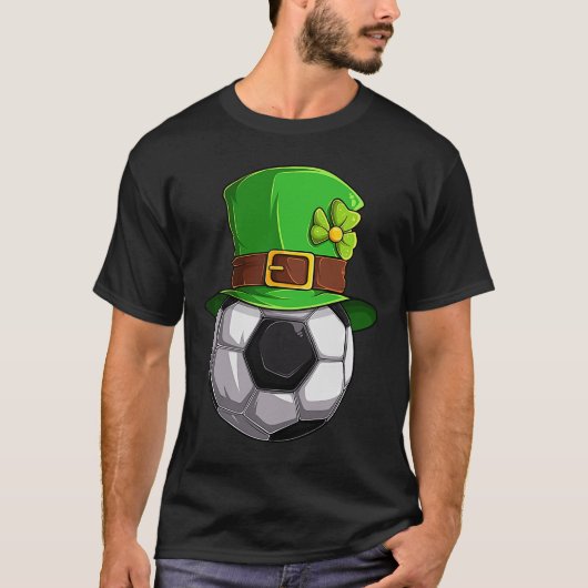 Saint Patrick's Day Lucky Voetbal met Leprechaun T-shirt (Voorkant)